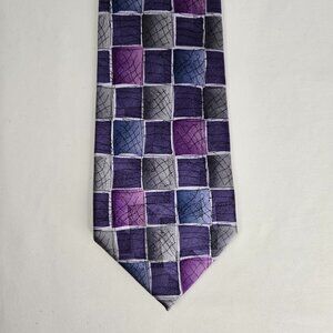 J Garcia Overlooking the Desert Collection Fifty-Two 100% Silk Blue Purple Tie
